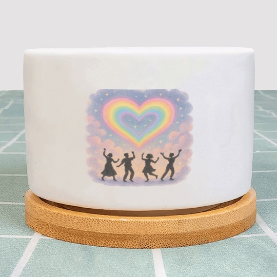 20250702 1417 Rainbow Heart Dance simple compos Plant Pots