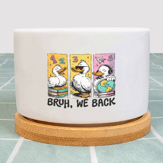 Bruh We Back Silly Goose Back to School Plant Pots
