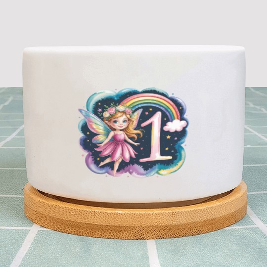 Magical Rainbow Fairy Elf 1st Birthday Girl Plant Pots