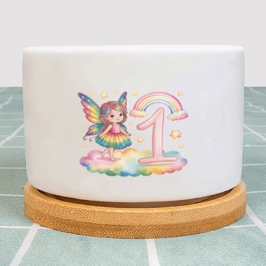 Magical Rainbow Fairy Elf 1st Birthday Girl Plant Pots