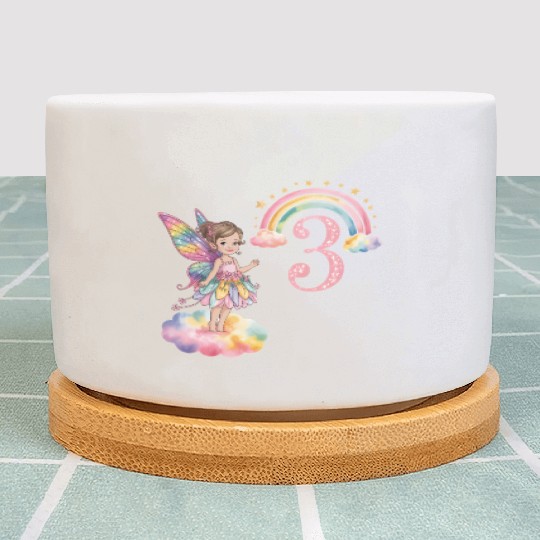 Magical Rainbow Fairy Elf 3nd Birthday Girl Plant Pots