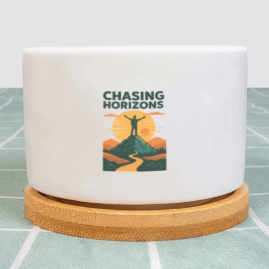 Chasing Horizons – Mountain Hiking Adventure Plant Pots