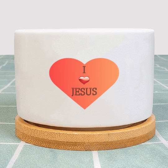 I Love Jesus Heart Design Plant Pots