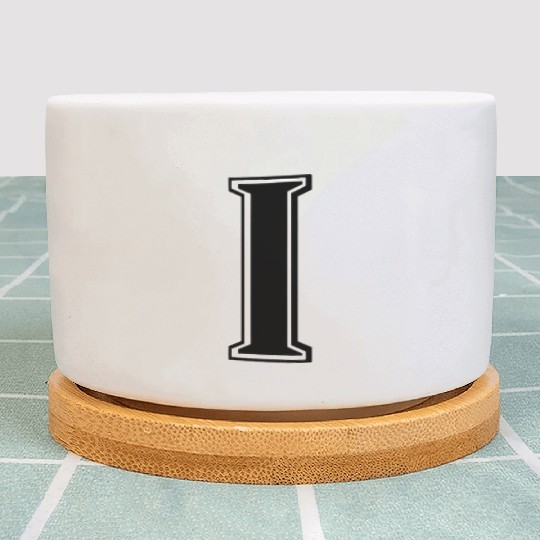 Elegant Monogram Letter I Design Plant Pots