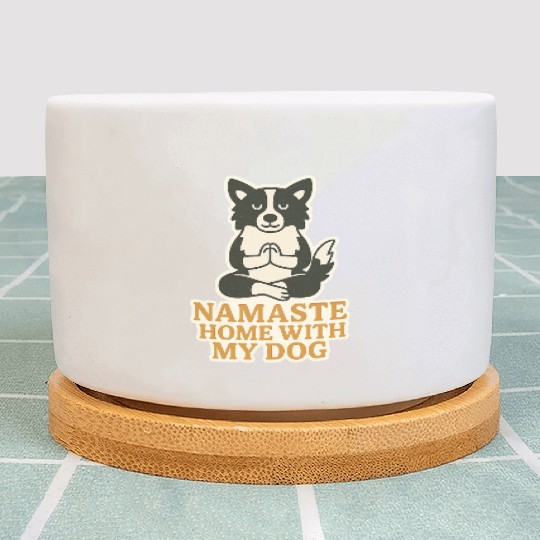 Peaceful Dog Meditation Design Plant Pots