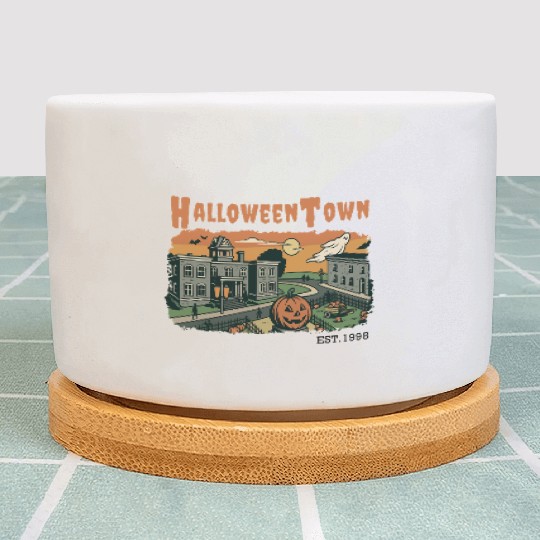 Halloweentown Spooky Sunset Scene – Vintage Hallow Plant Pots