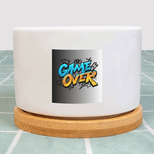 Graffiti Style Game Over Illustration Plant Pots