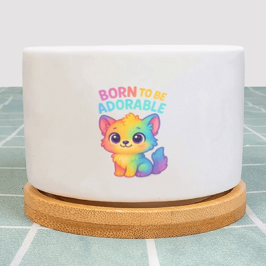 Rainbow Adorable Puppy Illustration Plant Pots