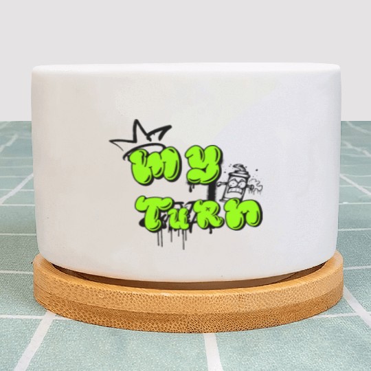 "MY TURN" Bold Neon Bubble Letter Plant Pots – Streetwear