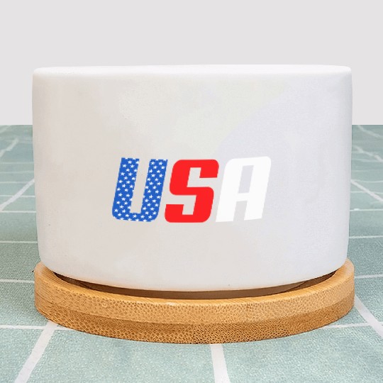 Stars and Stripes USA Flag Design Plant Pots