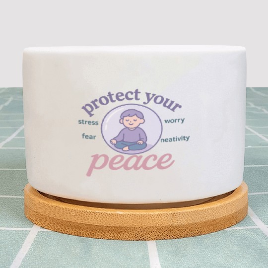 Serene Peaceful Meditation Design Plant Pots