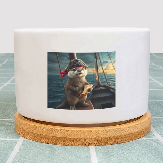Pirate Otter Sailing Adventure Plant Pots