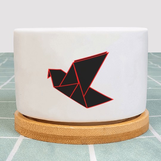 Origami Phoenix Outline Plant Pots