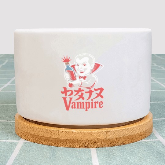 Vampire Cartoon Character with Potion Plant Pots