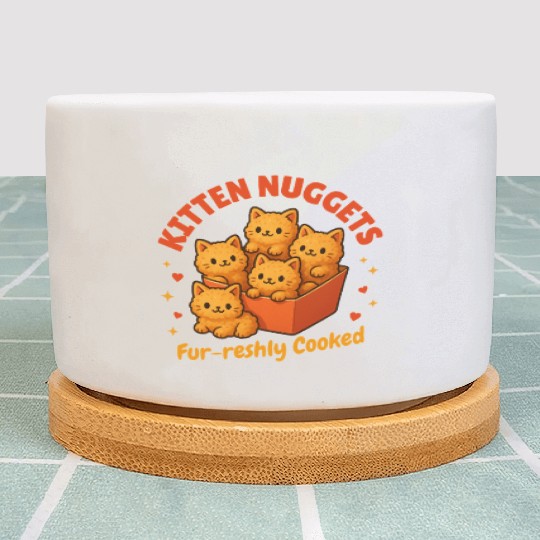 Cute Kitten Nuggets – Funny Food Cat Plant Pots