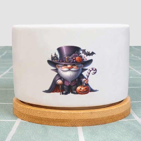 Elegant Halloween Gnome – Top Hat, Pumpkin & Candy Plant Pots