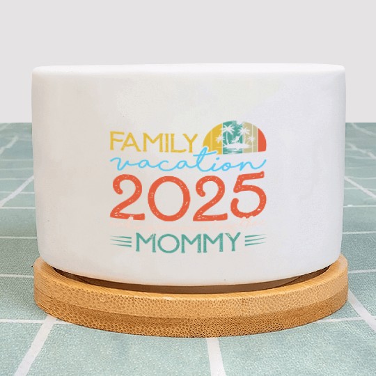 Family Vacation 2025 Tropical Sunset Design Plant Pots