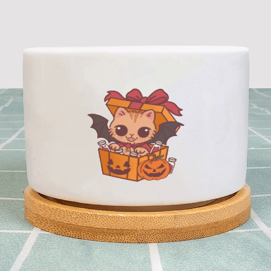 Halloween Cat with Potion Gift Box Plant Pots
