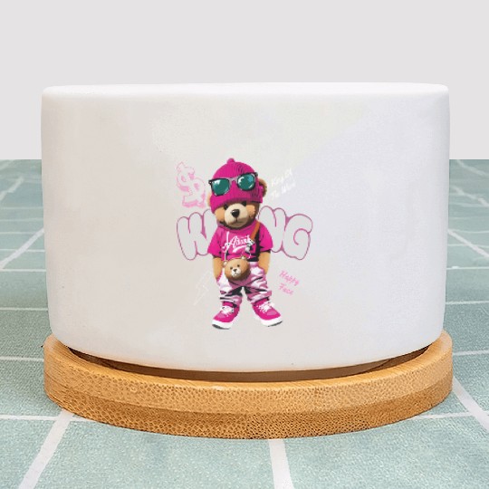 Trendy Teddy Bear Streetwear Design Plant Pots