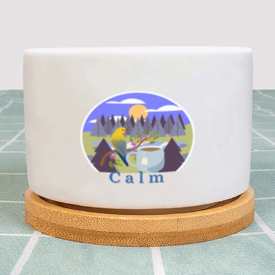 Calm Nature-Inspired Plant Pots - Relaxing Bird