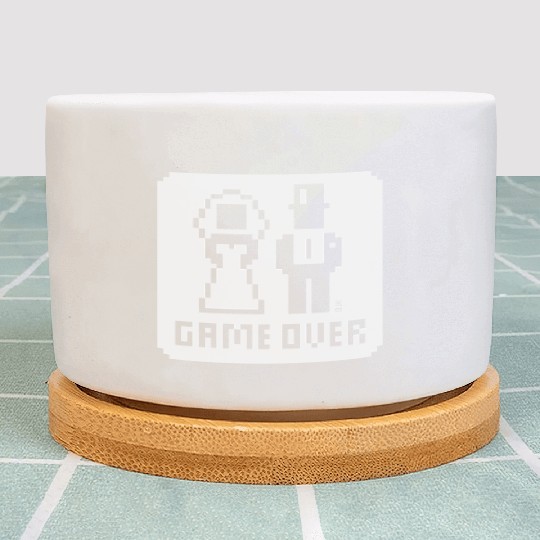 Game Over (Wedding Stag Party Night, Pixel, NEG W) Plant Pots