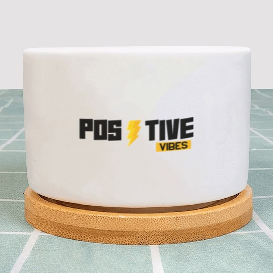 Positive Vibes Only – Motivational Lightning Bolt  Plant Pots