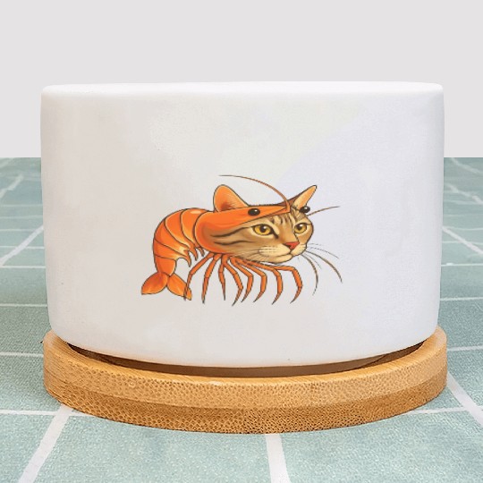 Trippi Troppi Italian Brainrot – Funny Shrimp Cat  Plant Pots
