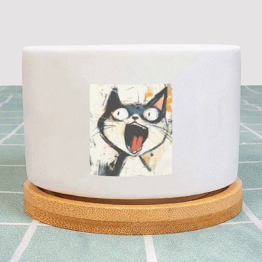 Funny Screaming Cat – Meme Expression Plant Pots