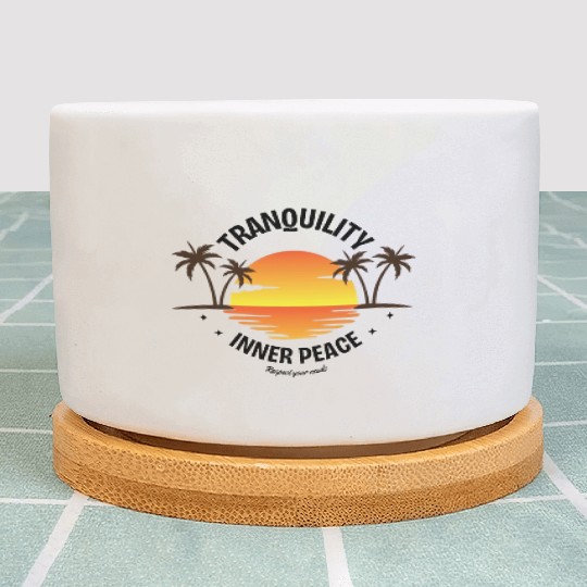 Serene Tropical Sunset Vibes Ocean Horizon Plant Pots