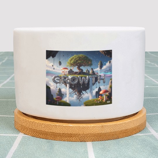 Floating Island Growth Illustration Plant Pots