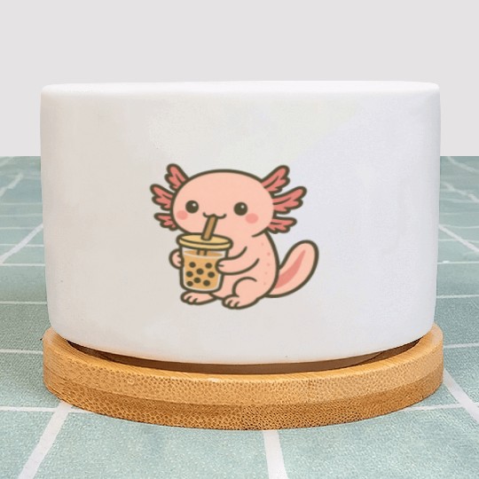 Kawaii Aspiring Dragon with Bubble Tea Plant Pots