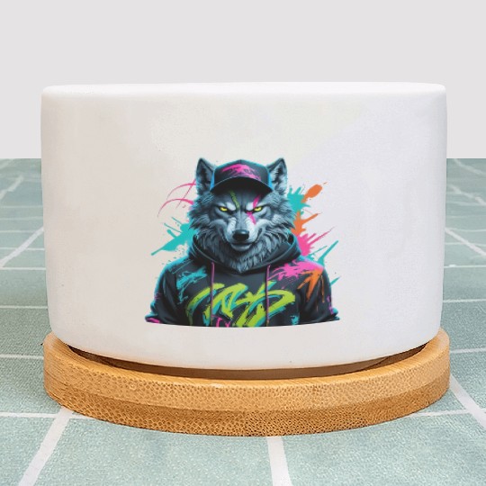 Neon Wolf Streetwear Plant Pots
