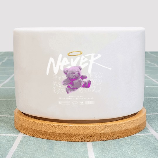 Inspirational Teddy Bear with Angel Halo Plant Pots