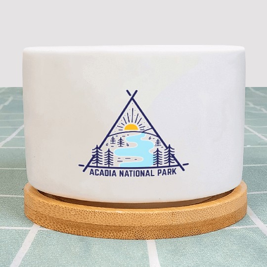 Acadia National Park Camping Scene Plant Pots