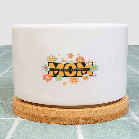 Cheerful Floral Happy Mother's Day Design Plant Pots