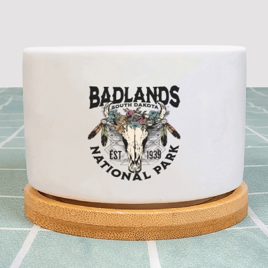 Badlands National Park South Dakota Nature Buffalo Plant Pots