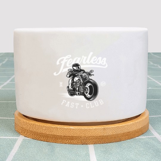 Fearless Motorcycle Club Logo Design Plant Pots