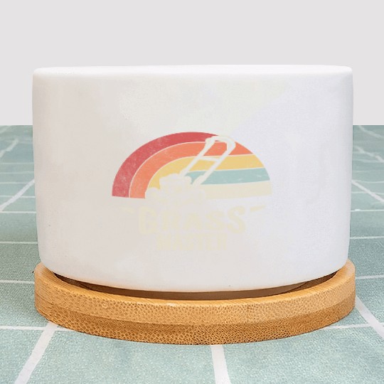 Grass Master Lawn Mowing Lawn Mower  Funny Retro Plant Pots