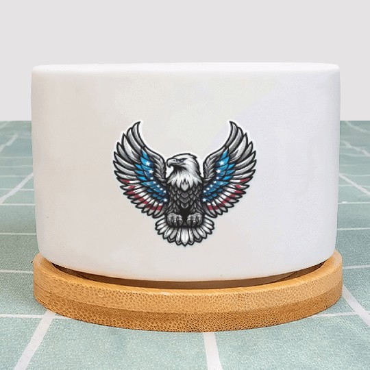 Patriotic Eagle Emblem Plant Pots