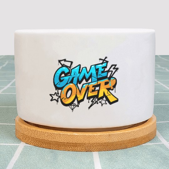 Vibrant Graffiti Game Over Design Plant Pots