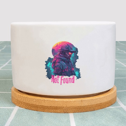 Neon Military Futuristic Explorer Night Not Found Plant Pots