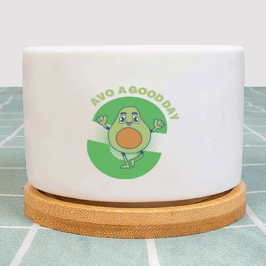 Cute Avocado Celebrating Good Day Plant Pots