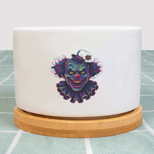 Neon Horror Clown Art Plant Pots