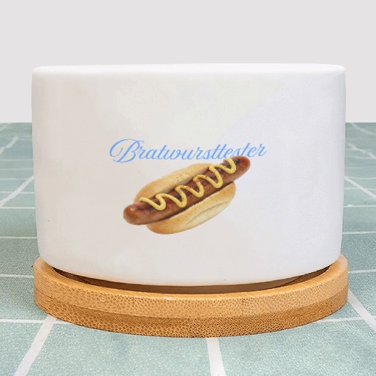 Hot Dog with Mustard Illustration Plant Pots