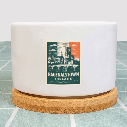 Bagenalstown Ireland Landmark Poster Plant Pots