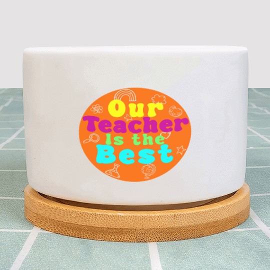 Colorful Teacher Appreciation Circular Plant Pots
