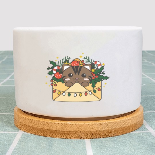 Cat Christmas Letter Winter Animals Cats Plant Pots