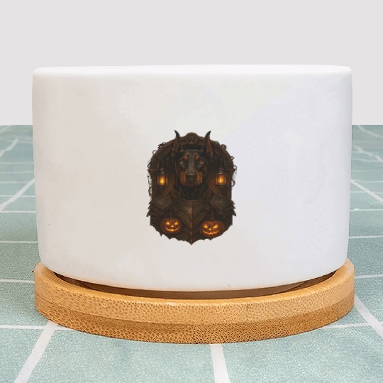Creative Doberman Halloween Outfit for Dog Fans Plant Pots