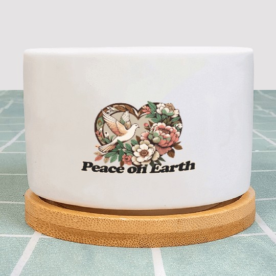 Peaceful Dove Heart Floral Design Plant Pots