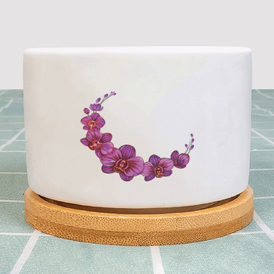 Violet Moon Orchid Flower branch illustration Plant Pots